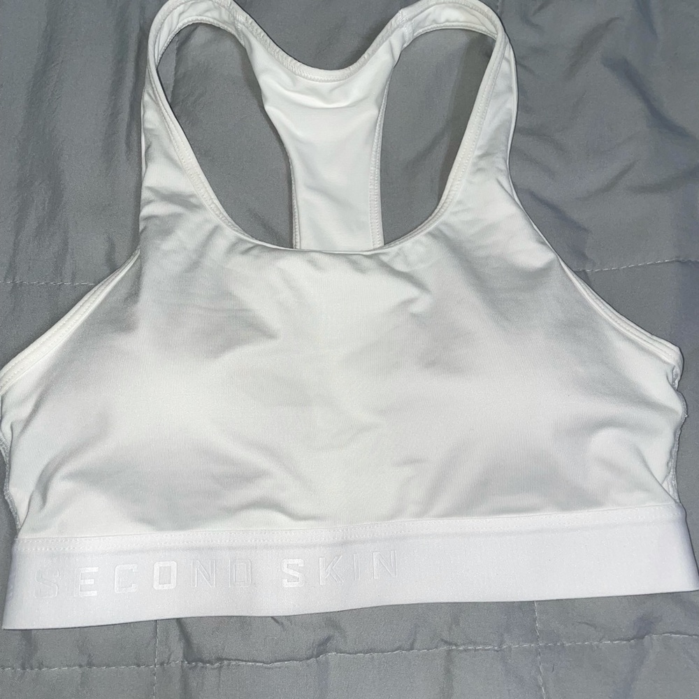 Second skin white sports bra